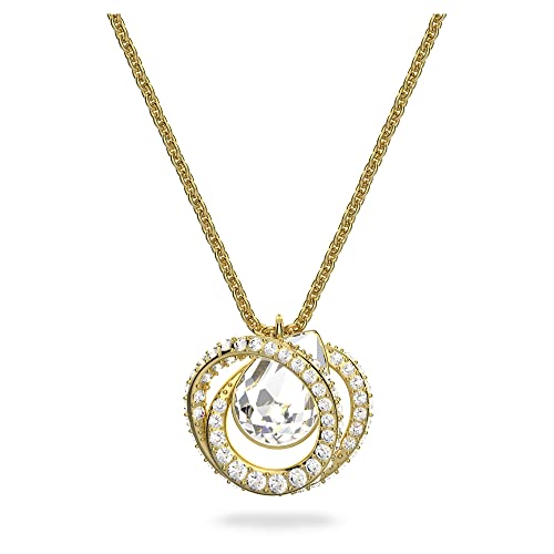 Swarovski unisex-adult Generation Pendant Medium Gold shiny Crystal, Generation Necklace, White gold tone, One Size