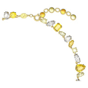 Swarovski Gema necklace, Mixed cuts, Yellow, Gold-tone plated