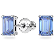 Swarovski Millenia Stud Earrings and Pendant Necklace Set, Blue Coloured Crystal in a Rhodium Plated Setting, from the Millenia Collection